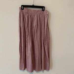 Vintage Florida Adam’s cotton plum midi chambray Pleated Skirt small